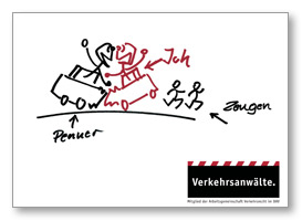 Comiczeichnung Unfallsituation