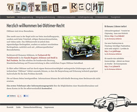 Screenshot der Website www.oldtimer-recht.de